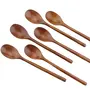 SAHARANPUR HANDICRAFTS Wooden Spoons 6 Pieces Wood Soup Spoons for Eating Mixing Stirring Cooking Long Handle Spoon with Chainese Style Kitchen Utensil Eco Friendly Table Spoon, 2 image