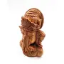 CHURU SANDALWOOD CARVED Wooden Fine Carving Ganesha Face Statue for Home Decor and Office Table (Brown Standard - 6" ), 2 image