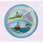 SAHARANPUR HANDICRAFTS Melamine Kids Plate | Round 3 Section 10'' Multicolor Plate with Prints for Boys and Girl | Food Serving Plate with Partition (Let's Go Summer Round Shape), 4 image