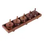 WOOD CRAFTS OF RAJASTHAN Wooden Serving Jars Set With Tray & Spoons Rectangular Mukhwas Set Dining Table Containers 60 Ml Pack of 1 Light Brown, 2 image