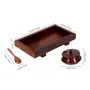 WOOD CRAFTS OF RAJASTHAN Wooden Serving Trays Jar Set with Tray and Spoon 60 ML 2 PiecesIn Sheesham Wood Brown Spice Condiment Box For Home Kitchen & Restaurants Dcoration, 7 image