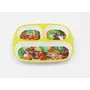 SAHARANPUR HANDICRAFTS Melamine Kids Plate | Rectangular 3 Section Multicolor Plate with Jungle Book Prints for Boys and Girls | Food Serving Plate with Partition (Jungle Book Yelllow), 2 image