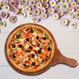 SAHARANPUR HANDICRAFTS Wooden Pizza Platter 10" | Round Pizza Plate with Handle for Serving Food and Starters Platter | Serving Plate for Home Restaurant Cafe (Round Pizza Plate 10 Inch), 2 image