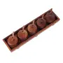 WOOD CRAFTS OF RAJASTHAN Wooden Serving Jars Set With Tray & Spoons Rectangular Mukhwas Set Dining Table Containers 60 Ml Pack of 1 Light Brown, 5 image