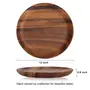 SAHARANPUR HANDICRAFTS 2 Pcs 12 NCH Luxury Acacia Wood Dinner Plates for Eating Wooden Serving Platter for Food Sandwich Dessert Salad Plate Fruit Platters Round Tray, 2 image