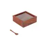 WOOD CRAFTS OF RAJASTHAN Spice Box for Kitchen Masala Box Mukhvas Box Mouth Freshener Box 4 Partition Dry Fruit box Glass Lid on Top With Spoon for Home Multipurpose Decorative Box 6x6x2 inch, 3 image