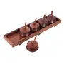 WOOD CRAFTS OF RAJASTHAN Wooden Serving Jars Set With Tray & Spoons Rectangular Mukhwas Set Dining Table Containers 60 Ml Pack of 1 Light Brown, 4 image
