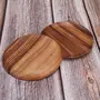 SAHARANPUR HANDICRAFTS 2 Pcs 12 NCH Luxury Acacia Wood Dinner Plates for Eating Wooden Serving Platter for Food Sandwich Dessert Salad Plate Fruit Platters Round Tray, 3 image