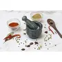 CHURU SANDALWOOD CARVED Green Marble Mortar and Pestle Set Spice Mixer Grinder Set Khalbatta Okhli Kharal Masher Idi Kallu Khal Musal Imam Dasta For Kitchen - 4 x 4 x 2.5 Inch, 2 image