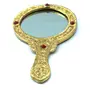 CHURU SANDALWOOD CARVED Portable Vanity Handheld Mirror with Handle for Girls and Gifting Purpose(Gold Oval), 3 image