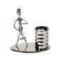 GreenTouch Iron Pen Stand/Pencil Stand and Musician Playing Trumpet Table Top Showpiece