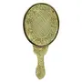 CHURU SANDALWOOD CARVED Portable Vanity Handheld Mirror with Handle for Girls and Gifting Purpose(Gold Oval), 2 image