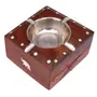 CHURU SANDALWOOD CARVED PRODUCTS Wooden Handmade Wooden Ashtray with Cigarette Holder 4 Slots for Home Office Car (4.5 X 4.5 X 2.2 Inch ; Brown), 2 image