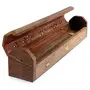 BIJNOR - METAL INLAY IN WOOD Wood Incense Sticks Case (2 x 2.5 inch Brown)(Round), 3 image