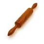BIJNOR - METAL INLAY IN WOOD Natural Polish Wooden Belan for Chapati/Roti/Paratha/Puri/Papad Wooden Rolling Pin Roller Thick Size Chapati Roller Wooden chapathi Rolling pin Wooden Belan for Kitchen