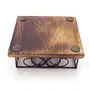 BIJNOR - METAL INLAY IN WOOD Tissue Paper Rack Napkin Holder Stand Square Napkin Holder Tissue Paper Holder for Dining Table Tissue Holder for Dining Table Napkin Holder Tissue Rack for Facial Napkins(Iron with Wood), 5 image