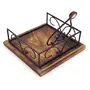 BIJNOR - METAL INLAY IN WOOD Tissue Paper Rack Napkin Holder Stand Square Napkin Holder Tissue Paper Holder for Dining Table Tissue Holder for Dining Table Napkin Holder Tissue Rack for Facial Napkins(Iron with Wood), 7 image
