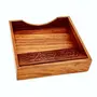 BIJNOR - METAL INLAY IN WOOD Square Full Carved Rosewood Wooden Tissue Paper Rack/Napkin Holder Stand Wooden Tissue Paper Holder Napkin Stand for Dinning Table Napkin Stand for Facial Tissue, 5 image