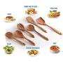BIJNOR - METAL INLAY IN WOOD Handmade Wooden Non-Stick Serving and Cooking SpoonsTurning Spatulas Kitchen Tools Utensil Set of 6, 3 image