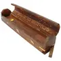 BIJNOR - METAL INLAY IN WOOD Wood Incense Sticks Case (2 x 2.5 inch Brown)(Round), 2 image