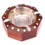 BIJNOR - METAL INLAY IN WOOD Handmade Wooden Ashtray for Men Home Office Car Gifts Octagonal with Steel Inlaid Bowl | Wooden Ashtray for Office Table | Wooden Ashtray for Home Table