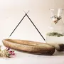 BIJNOR - METAL INLAY IN WOOD Wood Incense Holder and Ash Catcher | Wooden Agarbatti Stand with ash Catcher for Temple | Incense Stick Holder for Home | Agarbatti Stand for Office | Phool Incense Sticks Holder (Boat), 6 image