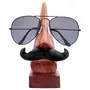 BIJNOR - METAL INLAY IN WOOD Nose Shape Black Moustache Rosewood Spectacle Holder for Office Desk Spectacle Holder for Home Wooden Unique Gifts for Men Wooden Googles Holder Decoration Stand