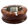 BIJNOR - METAL INLAY IN WOOD Wood Cigarette Ashtray (Brown_3.7 Inch X 3.7 Inch X 0.9 Inch), 2 image