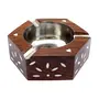 BIJNOR - METAL INLAY IN WOOD Handmade Wooden Hexagon Ashtray for Home Office Car, 2 image