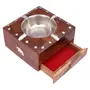 BIJNOR - METAL INLAY IN WOOD Wooden Handmade Ashtray with Cigarette Holder 4 Slots for Home Office Car