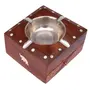 BIJNOR - METAL INLAY IN WOOD Wooden Handmade Ashtray with Cigarette Holder 4 Slots for Home Office Car, 2 image