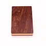 BIJNOR - METAL INLAY IN WOOD Wooden Business Card Holder for Men Brown Wood Card Case for Pocket Credit Card Wallet Wooden Card Holder Cum Cards Wallets for Men with Magnetic Lock give Card Holder Wallet Unique Look, 3 image