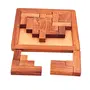 BIJNOR - METAL INLAY IN WOOD Handmade Indian Wood Jigsaw Square Plate 6 Inches Puzzle Toys for Kids | Wooden Puzzle for Child Fun | Wooden 3D Puzzle for Child | Jigsaw Puzzle for Adults | Puzzle for Kids (Brown), 4 image