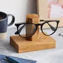 BIJNOR - METAL INLAY IN WOOD Display Stand Specs Holder Wooden Specs Stand Holder Spectacle Holder for Office Desk Spectacle Holder for Home Showpiece Wooden Unique Gifts for Men Wooden Googles Holder Decoration Stand, 2 image