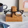 BIJNOR - METAL INLAY IN WOOD Display Stand Specs Holder Wooden Specs Stand Holder Spectacle Holder for Office Desk Spectacle Holder for Home Showpiece Wooden Unique Gifts for Men Wooden Googles Holder Decoration Stand, 5 image