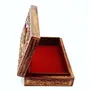 BIJNOR - METAL INLAY IN WOOD Handmade Wooden Napkin Holder Cover with Full Carved Design and Velvet Interior (10 X 6 Inch), 5 image