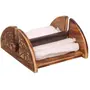BIJNOR - METAL INLAY IN WOOD Wooden Half Round with Carved and one Rode Antique Napkin Stand Napkin Holder Tissue Paper Holder for Dining Table Tissue Holder for Dining Table Napkin Holder Tissue Rack for Facial Napkins, 4 image