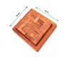 BIJNOR - METAL INLAY IN WOOD Handmade Indian Wood Jigsaw Square Plate 6 Inches Puzzle Toys for Kids | Wooden Puzzle for Child Fun | Wooden 3D Puzzle for Child | Jigsaw Puzzle for Adults | Puzzle for Kids (Brown), 7 image