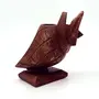 BIJNOR - METAL INLAY IN WOOD Owl Shape Pen with Specs Holder Wooden Specs Stand Holder Spectacle Holder for Office Desk Spectacle Holder for Home Showpiece wooden unique gifts for men Wooden Googles holder decoration stand, 2 image