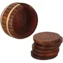 Coasters for Drinks Beer Wine Glass Tea Coffee Cup Mug with Round 6 Plates Wooden Tea Coaster for Office Table Wooden Tea Coasters Set of 6 for Dinning Table Coaster Set, 3 image