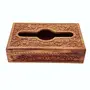BIJNOR - METAL INLAY IN WOOD Handmade Wooden Napkin Holder Cover with Full Carved Design and Velvet Interior (10 X 6 Inch), 3 image