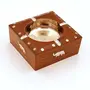 BIJNOR - METAL INLAY IN WOOD Handmade Wooden Ashtray for Men Home Office Car Gifts Square with Drawer and Steel Inlaid Bowl Wooden Ashtray for Office Table Wooden Ashtray for Home Table, 4 image