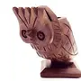 BIJNOR - METAL INLAY IN WOOD Owl Shape Pen with Specs Holder Wooden Specs Stand Holder Spectacle Holder for Office Desk Spectacle Holder for Home Showpiece wooden unique gifts for men Wooden Googles holder decoration stand, 3 image
