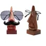 BIJNOR - METAL INLAY IN WOOD Black Mustache and Plain Nose Rosewood Specs Holder Set Spectacle Holder for Office Desk Spectacle Holder for Home Showpiece Wooden Unique Gifts for Men Wooden Googles Holder Decoration Stand, 3 image