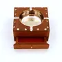 BIJNOR - METAL INLAY IN WOOD Handmade Wooden Ashtray for Men Home Office Car Gifts Square with Drawer and Steel Inlaid Bowl Wooden Ashtray for Office Table Wooden Ashtray for Home Table, 2 image