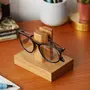BIJNOR - METAL INLAY IN WOOD Display Stand Specs Holder Wooden Specs Stand Holder Spectacle Holder for Office Desk Spectacle Holder for Home Showpiece Wooden Unique Gifts for Men Wooden Googles Holder Decoration Stand, 6 image