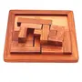 BIJNOR - METAL INLAY IN WOOD Handmade Indian Wood Jigsaw Square Plate 6 Inches Puzzle Toys for Kids | Wooden Puzzle for Child Fun | Wooden 3D Puzzle for Child | Jigsaw Puzzle for Adults | Puzzle for Kids (Brown), 3 image