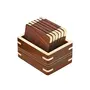 BIJNOR - METAL INLAY IN WOOD Wooden Drink Coasters Wood Table Coaster Set of 6 for Tea CupsCoffee Mugs and Water Glasses