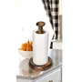 BIJNOR - METAL INLAY IN WOOD Standing Tissue Roll Paper Towel Holder for Kitchen Towels Napkin Holder for Kitchen Wooden Paper Napkin Roll Stand for Kitchen Cum Bathroom Accessories (Mango Wood), 4 image