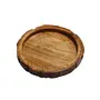 BIJNOR - METAL INLAY IN WOOD Beautiful Table Decor Round Shape Wooden Serving Tray/Platter for Home and Kitchen (12X12) Inch, 4 image